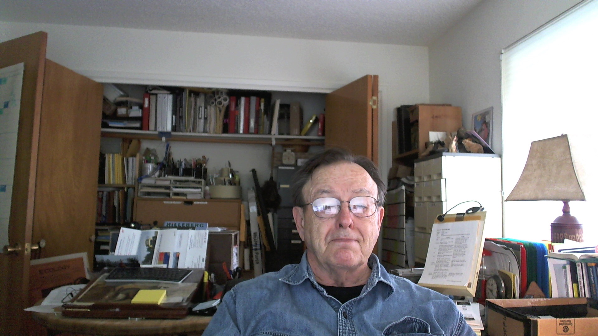CW in an online client meeting from his Sonoma office.